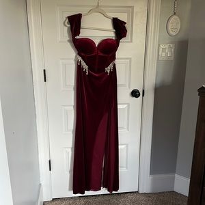 Gorgeous burgundy formal.